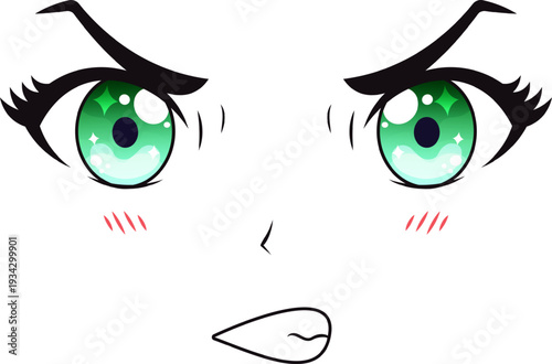 Anime girl face showing angry expression