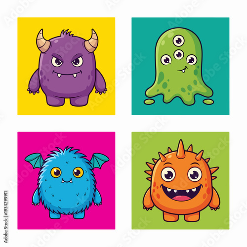 Cheerful green multi-armed creature laughing loudly in vibrant orange pop art frame.