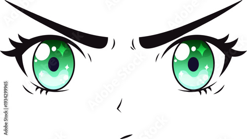 Anime character eyes expressing angry determination