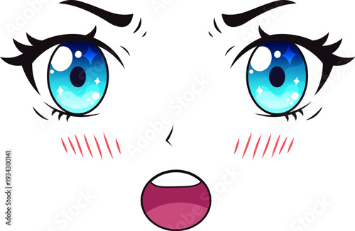 Anime girl face expressing surprise with wide eyes