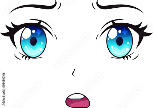 Wide anime eyes depicting surprise emotion