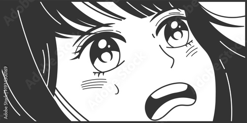 Anime girl crying face showing distress and worry