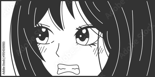 Anime girl face expressing shock and surprise emotion