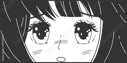 Anime girl cartoon expression with large eyes