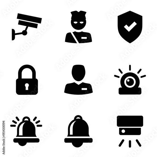 A collection of security and protection icons