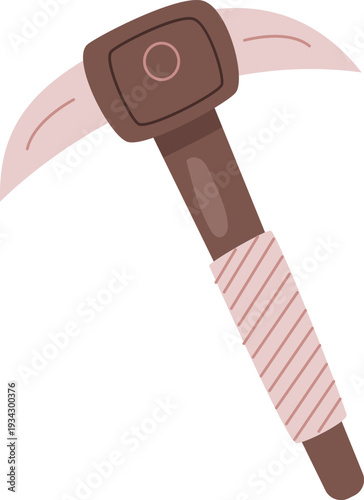 Pickaxe tool digging mining construction flat vector