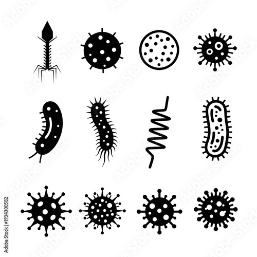 A collection of various bacteria and viruses