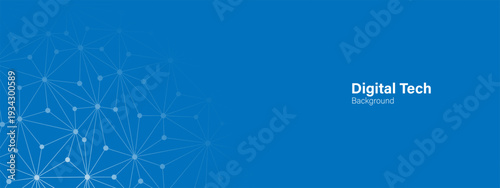 Technology network connection background with nodes and lines web. Digital web structure on a blue gradient backdrop representing data communication and global connectivity