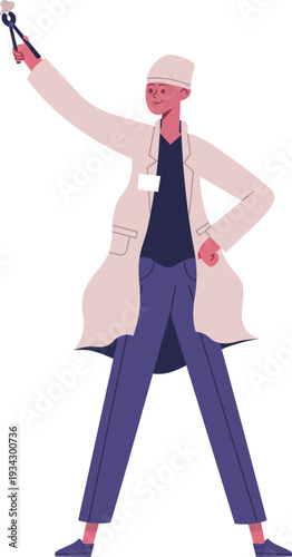 Dentist holding extracted tooth with forceps after procedure