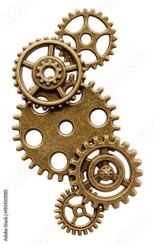 Group of bronze cogwheels