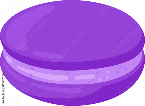 Purple macaron with cream filling isolated on a white background