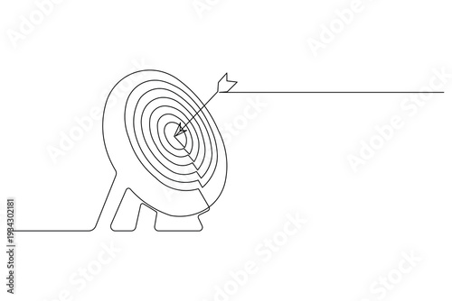 Arrow on target circle precision marksmanship and accuracy concept