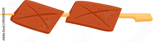 Grilled food skewer street snack fast eating concept