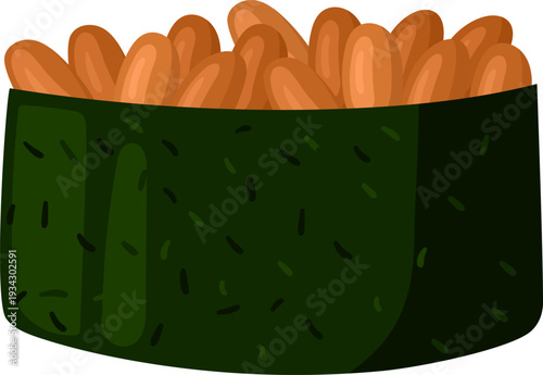 Japanese gunkan maki featuring fermented natto soybeans