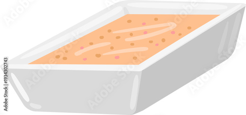 Dipping sauce in rectangular dish creating culinary flavor