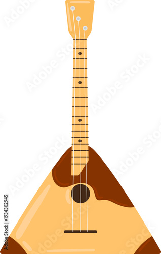 Balalaika, a traditional Russian folk string instrument illustration