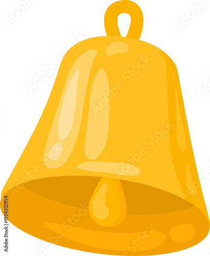 Golden bell ringing celebrating christmas holiday season