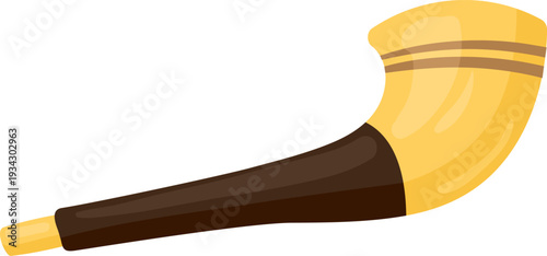 Jewish shofar horn instrument celebrating Rosh Hashanah