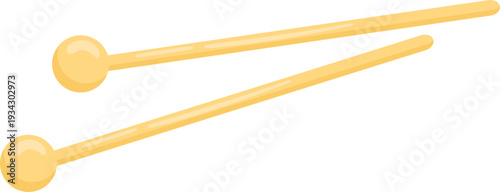 Mallet percussion drumsticks on white background