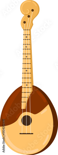 Balalaika showing a traditional Russian folk stringed musical instrument