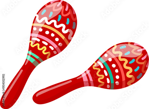 Mexican maracas illustrating festive music and celebration