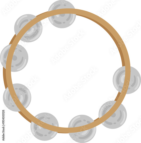 Tambourine musical instrument illustrating rhythm and sound