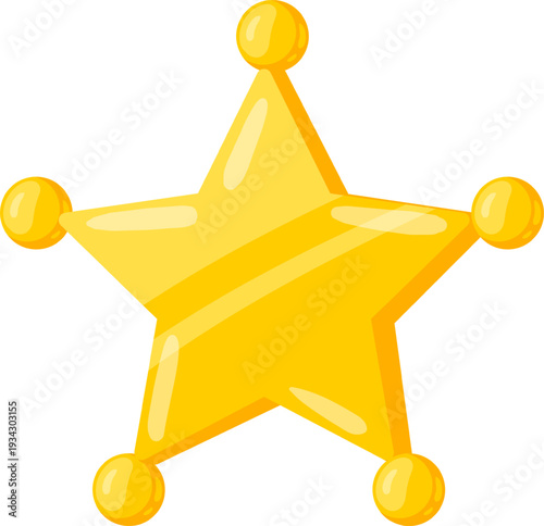 Golden sheriff star badge symbolizing law enforcement authority