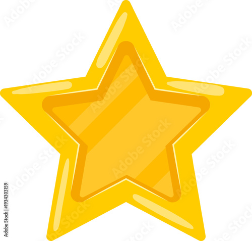 Golden star rating achievement icon representing success