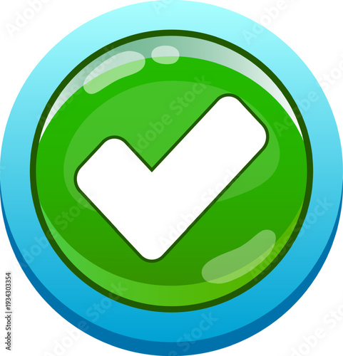 Green check mark button indicating success or approval