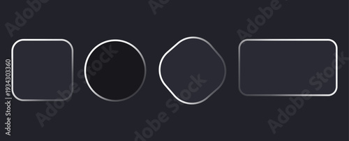 Transparent glass elements with liquid morphism effect for ui design and modern interfaces. Liquid glass push stack, 3d light frame boxes. rectangle digital button. Rectangle Liqiud glass panel differ