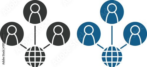 Modern business network and teamwork icons set featuring people connections, partnership. Leadership, meeting, management, togetherness. Corporation Solid vector icons collection.