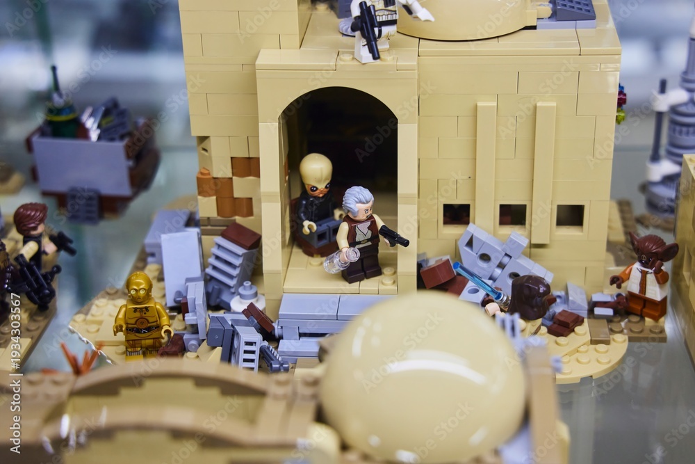Naklejka premium Moscow, Russia. - June 23, 2025: Lego construction kit, old models. Collection of the famous toy series