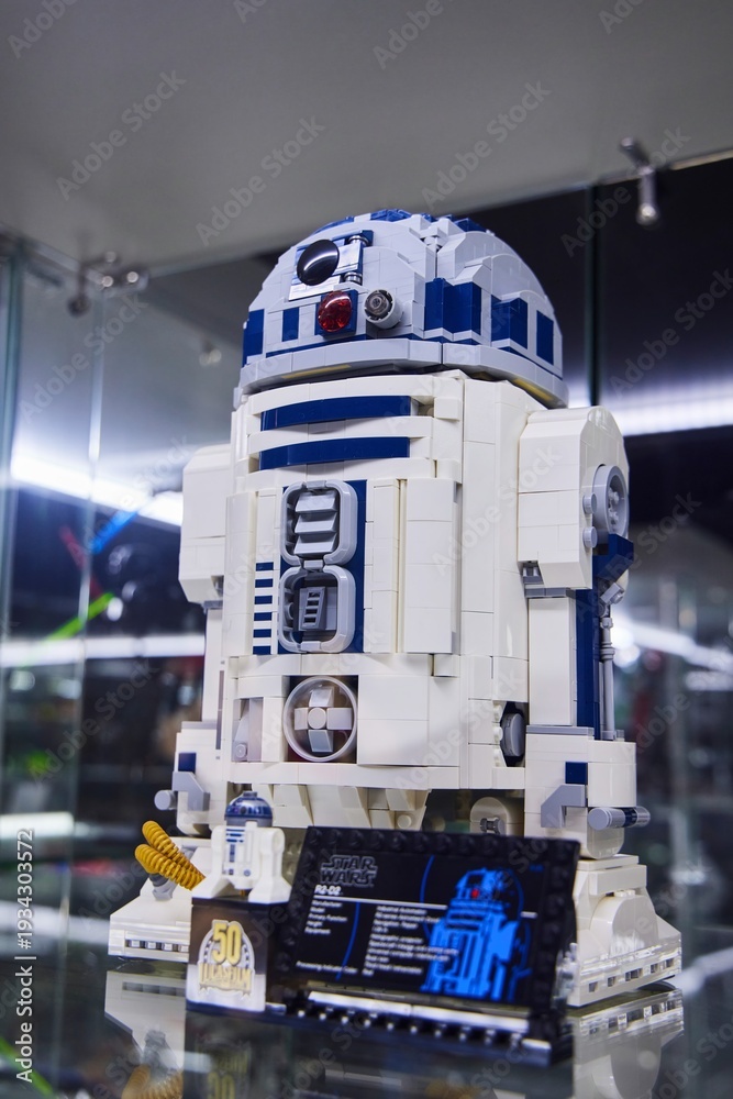 Naklejka premium Moscow, Russia. - June 23, 2025: Lego construction kit, old models. Collection of the famous toy series