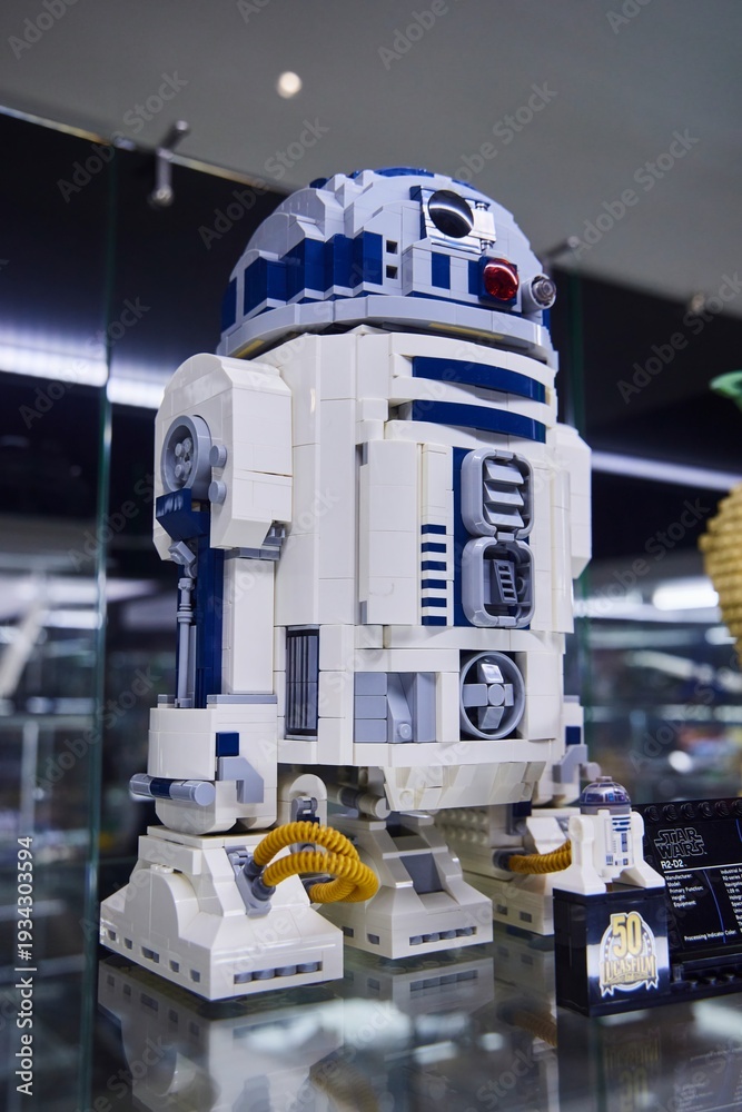 Obraz premium Moscow, Russia. - June 23, 2025: Lego construction kit, old models. Collection of the famous toy series