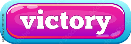 Glossy victory button with bright gradient colors