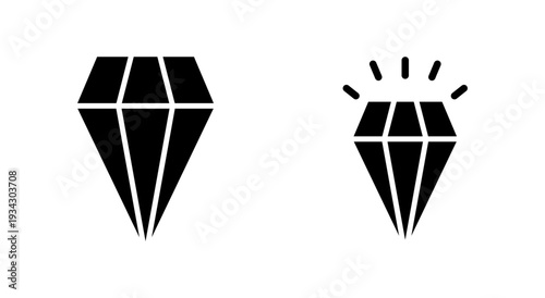 Diamond icon symbol for apps and websites. diamond gems sign and symbol