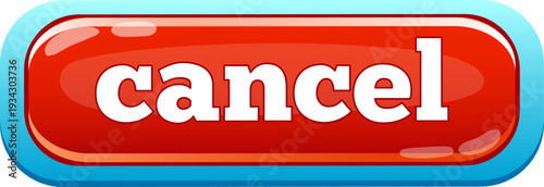 Red glossy cancel button indicating stopping option