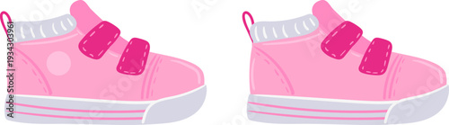 Pink baby sneakers, children's footwear for toddlers