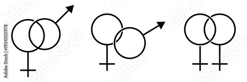 gender symbol set. Feminine and masculine symbols. Vector illustration eps 10
