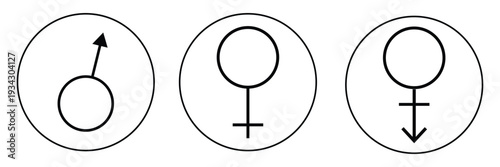 gender symbol set. Feminine and masculine symbols. Vector illustration eps 10