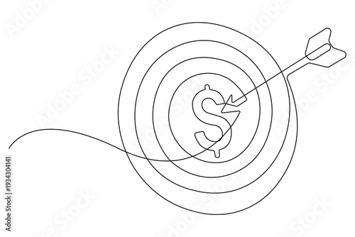 Arrow on target circle precision and accuracy concept