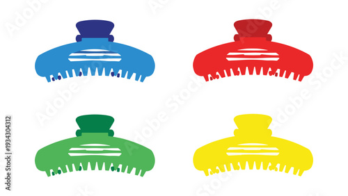 Four colorfully designed bottle brushes with bristles and striped handles