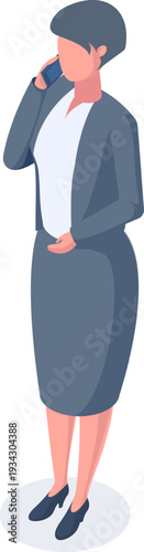 Businesswoman talking on smartphone, communicating and negotiating