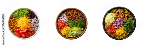 Vibrant healthy bowls fresh ingredients in culinary food photography