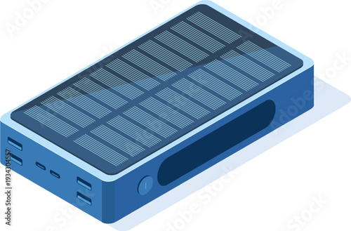 Portable solar power bank charging mobile devices
