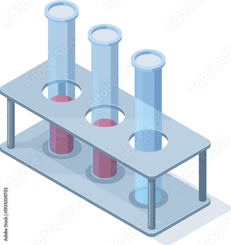 Test tubes in rack for scientific research and experiments
