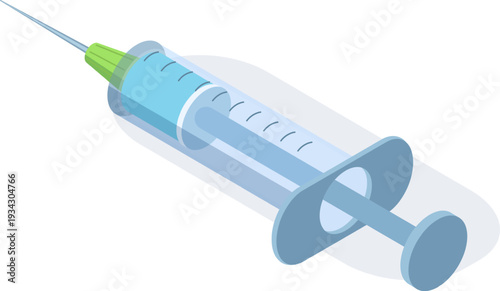 Syringe containing medicine for vaccination and medical treatment