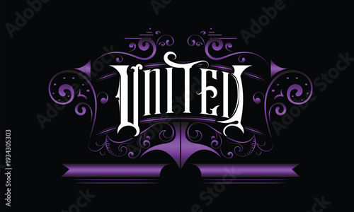 UNITED lettering custom style design