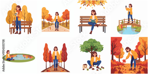 Cartoon Styled Farmer Daily Activity Set Agriculture Character Farming Element