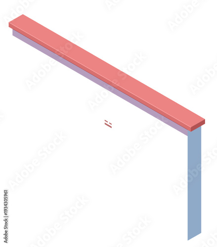 Isometric diving board illustration showing platform and support